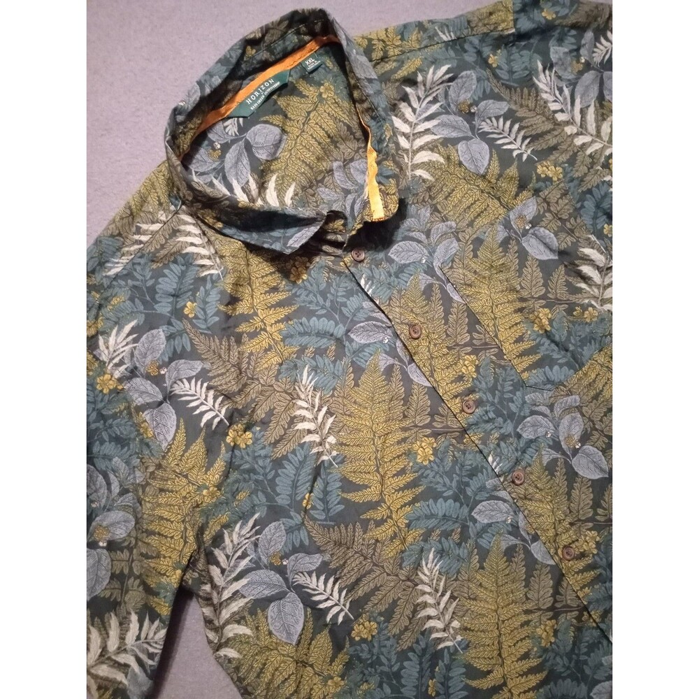Horizon By Bass Creek Outfitters Size 2XL Floral Short Sleeve Shirt Ferns
